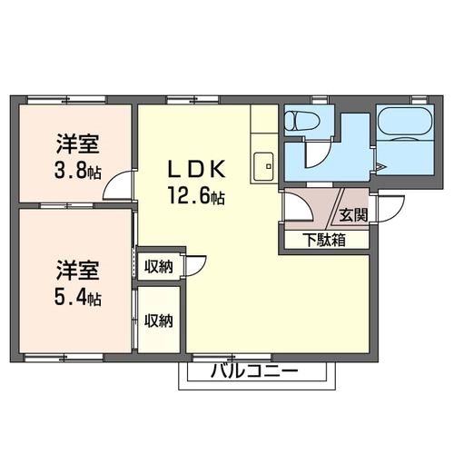 オークヒルⅡ 101号室 間取り