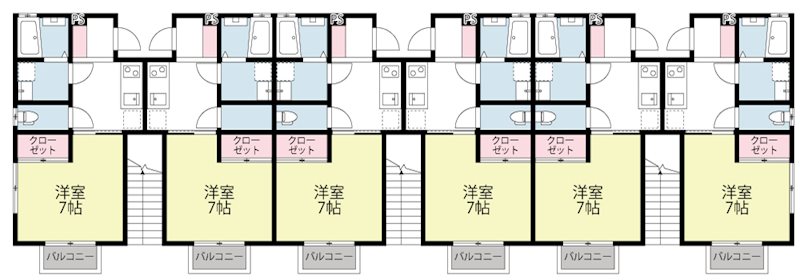 ビームⅪ X01~X07(2F)号室 間取り