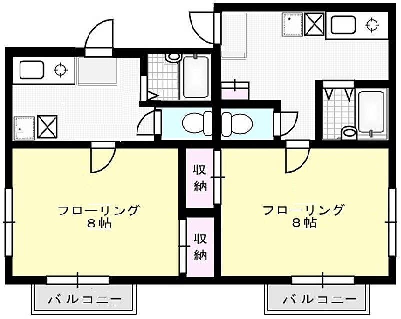 ヴィラ山崎 X02号室 間取り