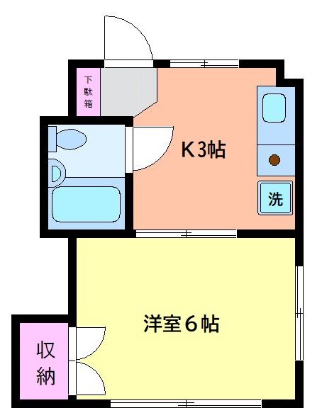 第6メゾン祥 205号室 間取り