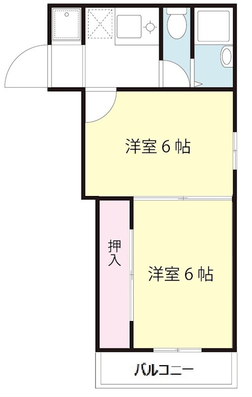 コーポ中村 X（3・7）号室 間取り
