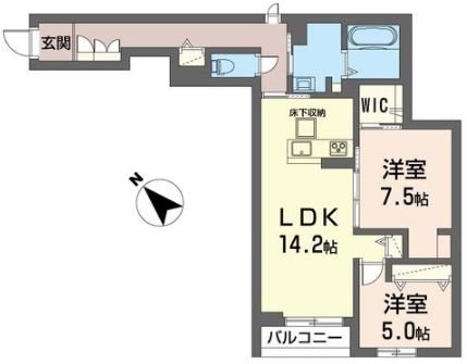 アンジュール 103号室 間取り