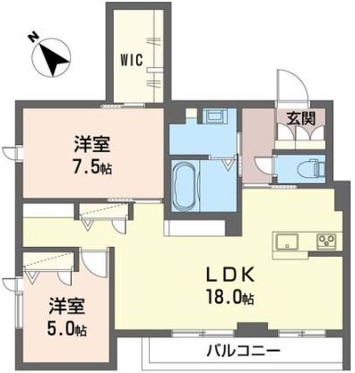 アンジュール 201号室 間取り