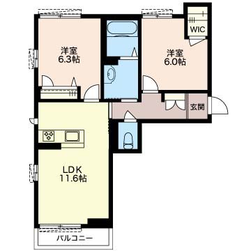 コンフォルト 203号室 間取り