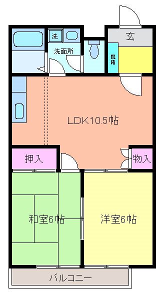 オークランド 202号室 間取り