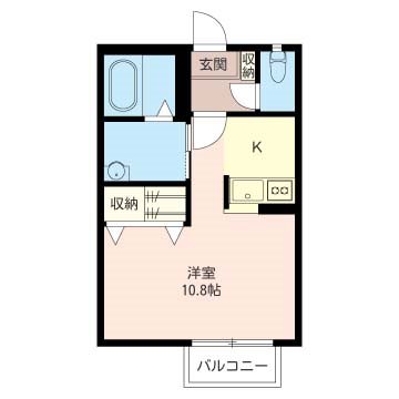 グリーンヒルKⅢ 102号室 間取り