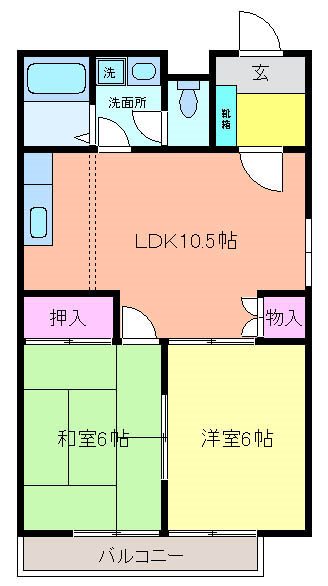 オークランドⅡ 101号室 間取り
