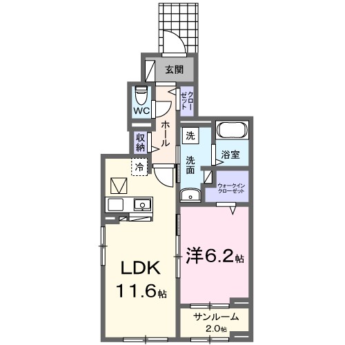 ココ　ラ　フェリーチェＢ 間取り図