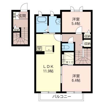 パスティーナ 202号室 間取り