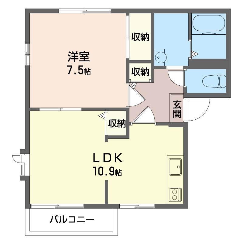ブラウンヒル3 202号室 間取り