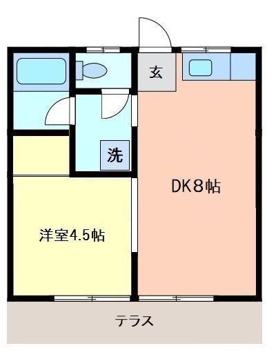 落合コーポ 102号室 間取り