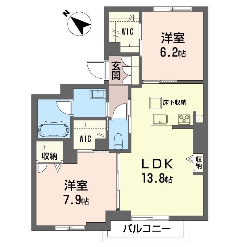 クオリスタ マース 102号室 間取り