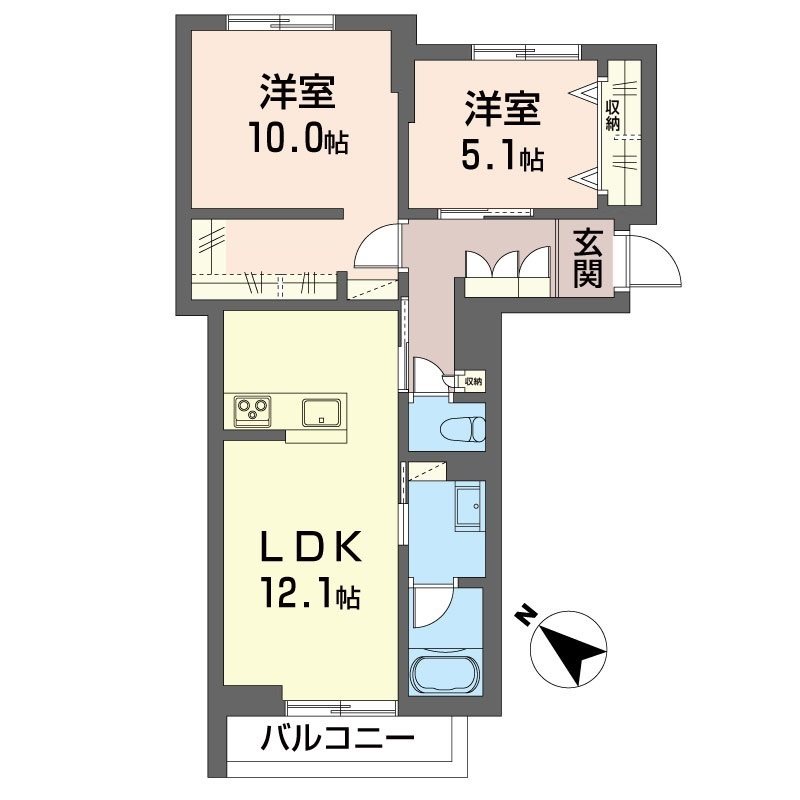 クオリスタ マース 201号室 間取り