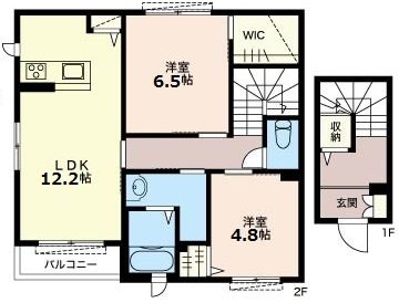 アルフォートⅠ X01～X02（2F）号室 間取り