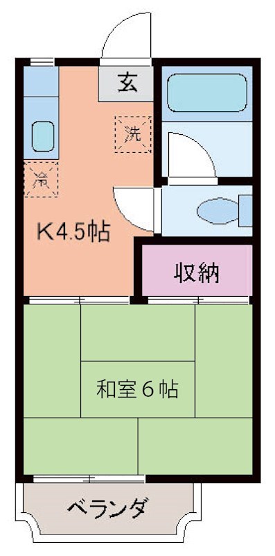 あっぷるハイツ 203号室 間取り