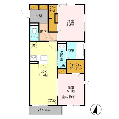 アリエッタ 201号室 間取り