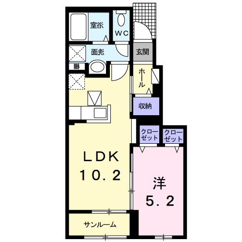 ノーブルＭ 104号室 間取り