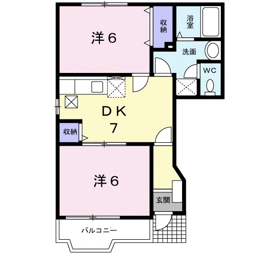 クレアチュール 101号室 間取り