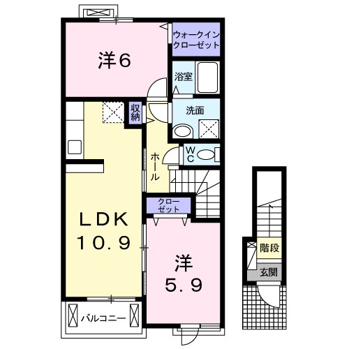 メゾン　プラシード 202号室 間取り