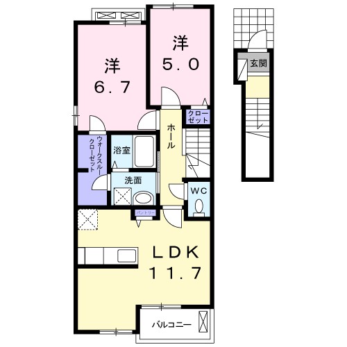 セレノパラッツオⅡ 203号室 間取り