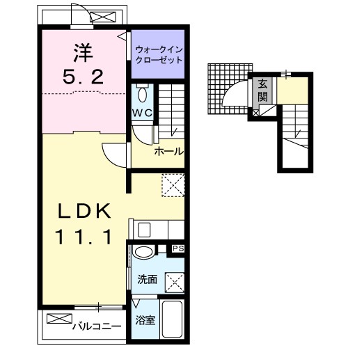 ペルル・ジェモー 202号室 間取り