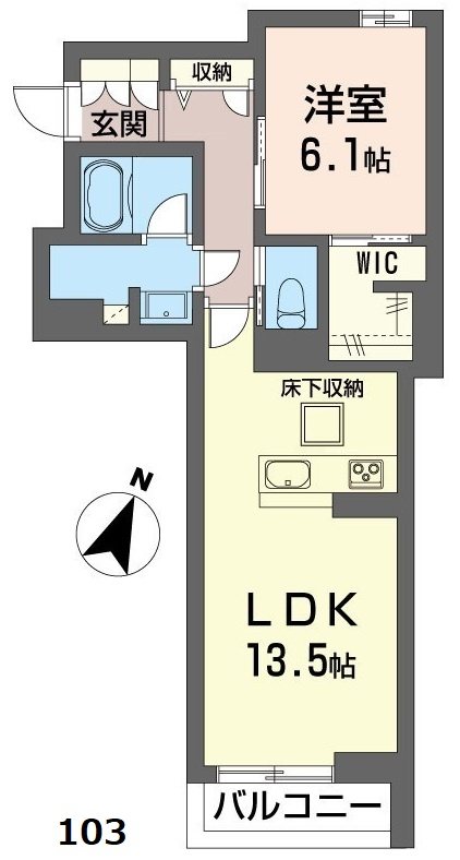 アルフラット天樂（テンラク） X103号室 間取り
