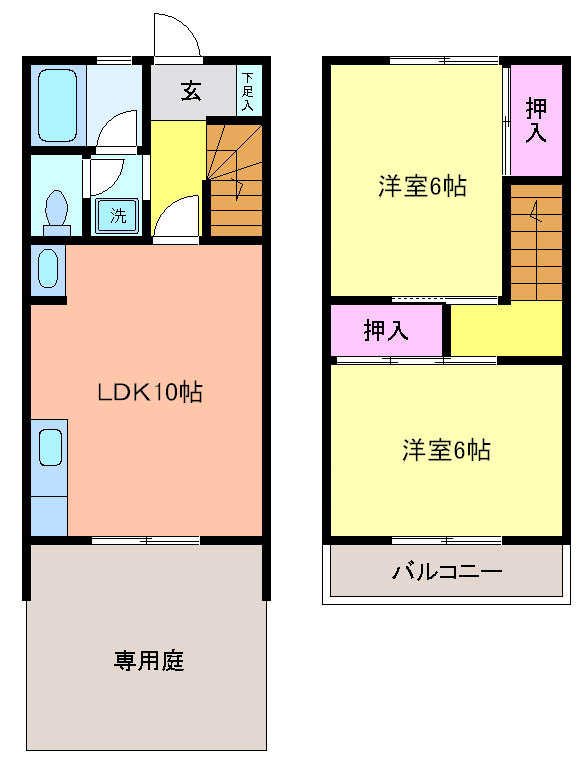 パークサイド若松Ａ棟 3号室 間取り