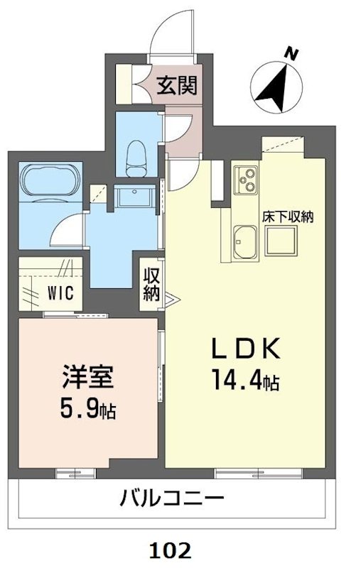 アルフラット天樂 102号室 間取り