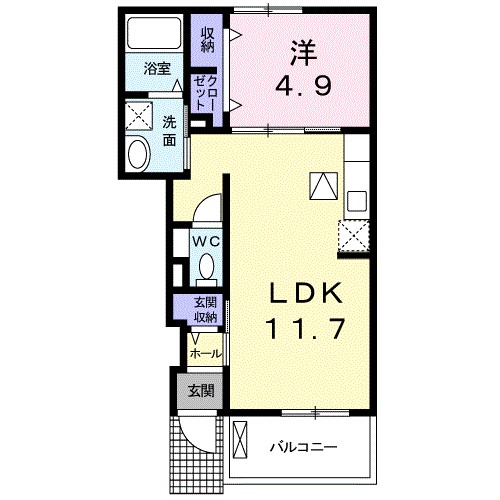 サンフラワー 102号室 間取り
