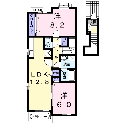 クレマチス　Ｂ 203号室 間取り