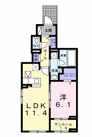 クラシオン 103号室 間取り