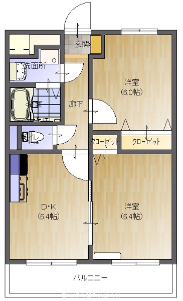 Chez‐soi　TATSUMI　Ⅲ番館 間取り