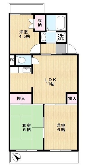カーサ鹿手Ⅱ 間取り