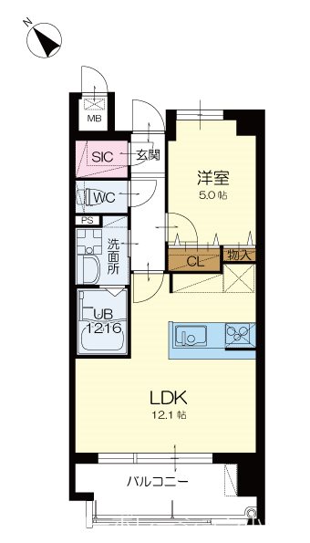 アースコートY'sシティ津田新町 間取り