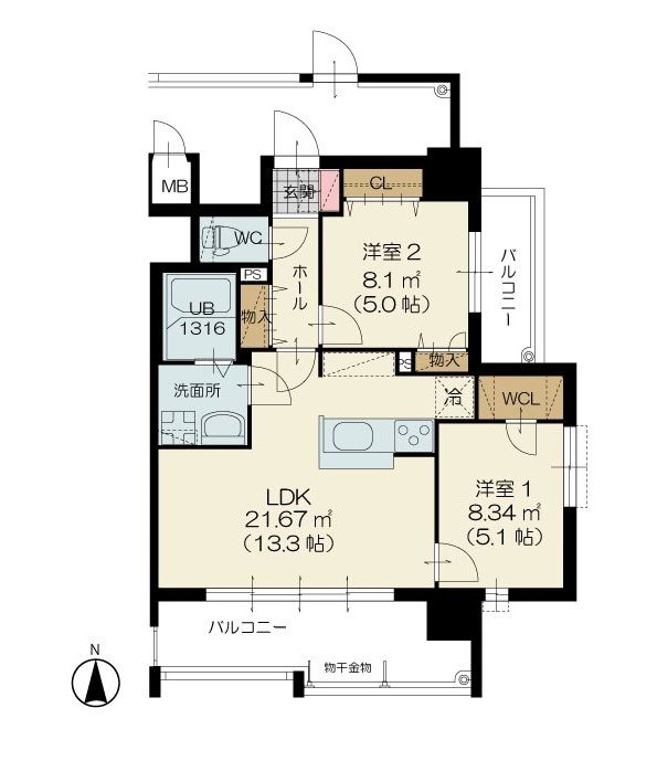 アースコートY\'sシティ下曽根駅前 間取り