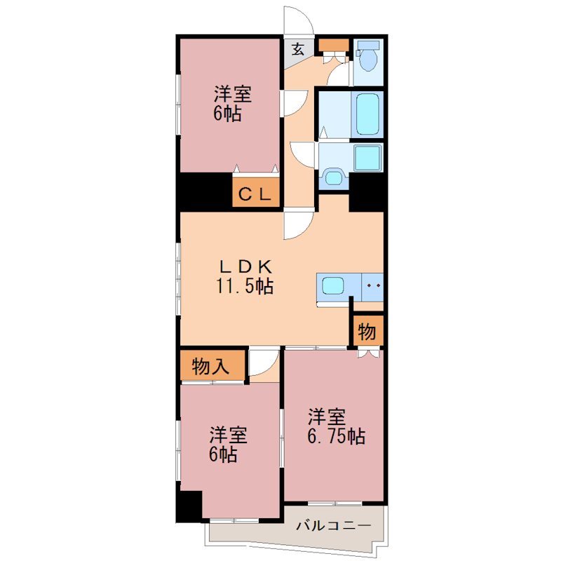 アーバンシェルB館 706号室 間取り