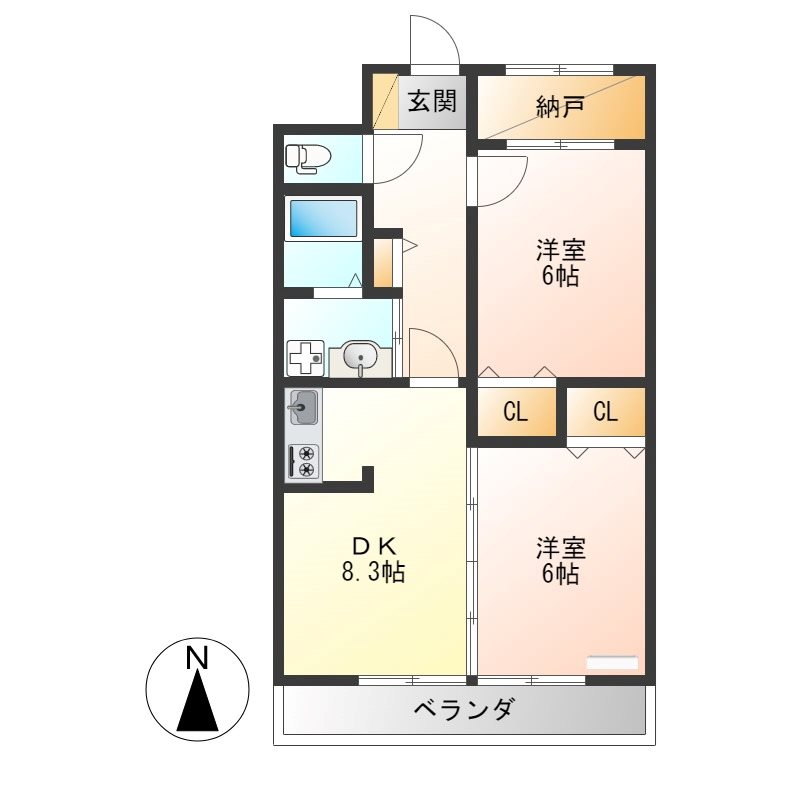 コーポプレーネ 205号室 間取り