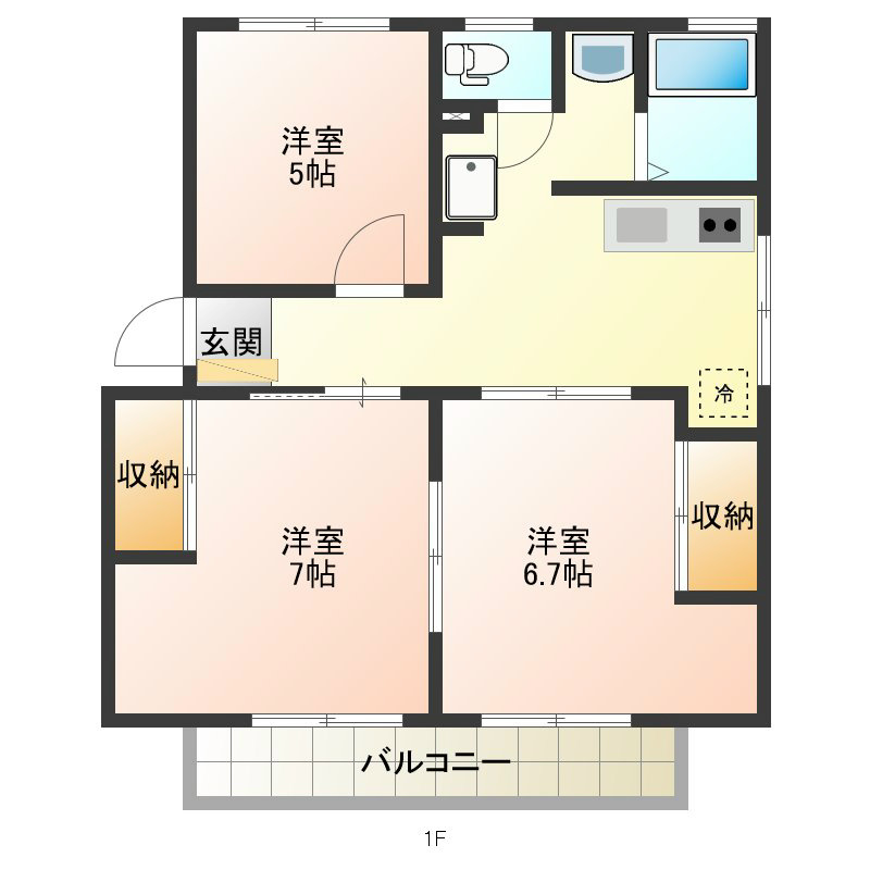 マルーンハイツ　Ｄ 208号室 間取り