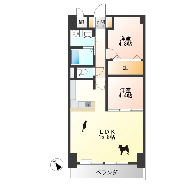 ROSE TOWER 元今泉 1102号室 間取り
