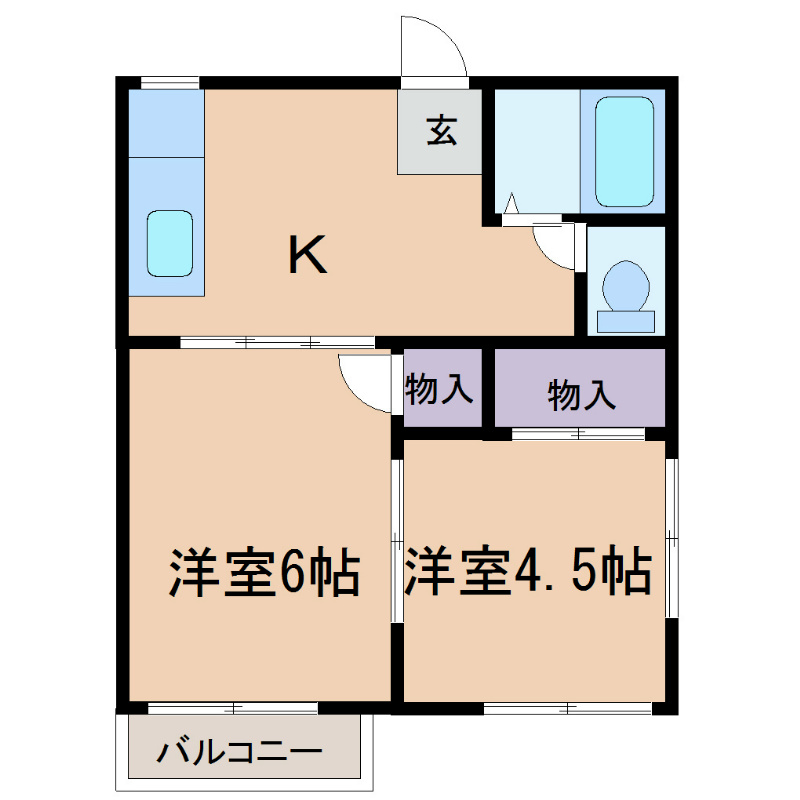 和気ハイツB棟 201号室 間取り