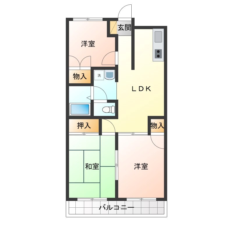 GSアコード小山 303号室 間取り