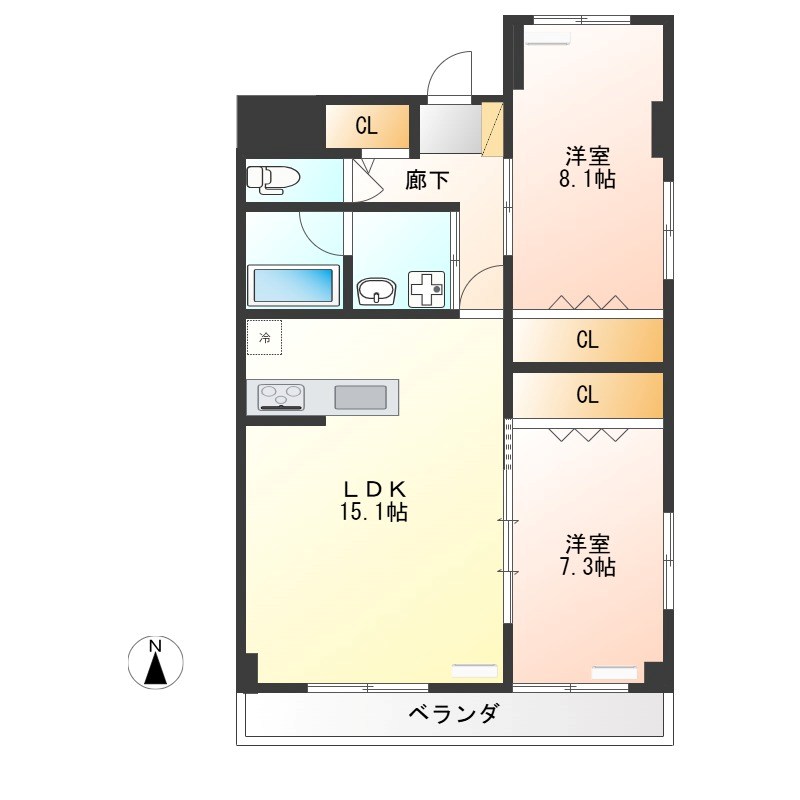 グランテージ東宿郷 202号室 間取り