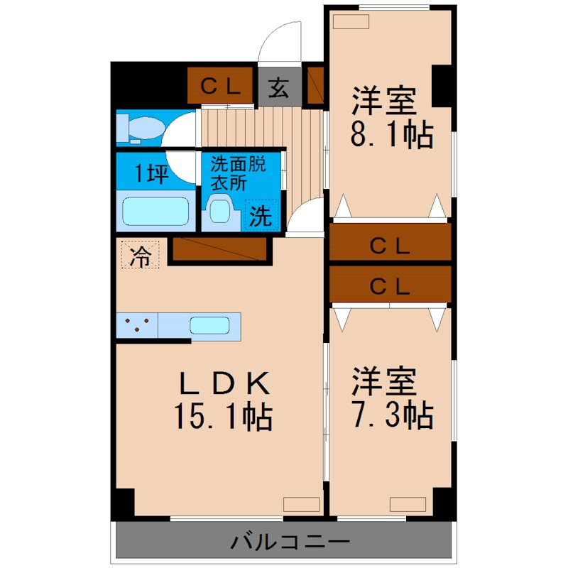 グランテージ東宿郷 202号室 間取り