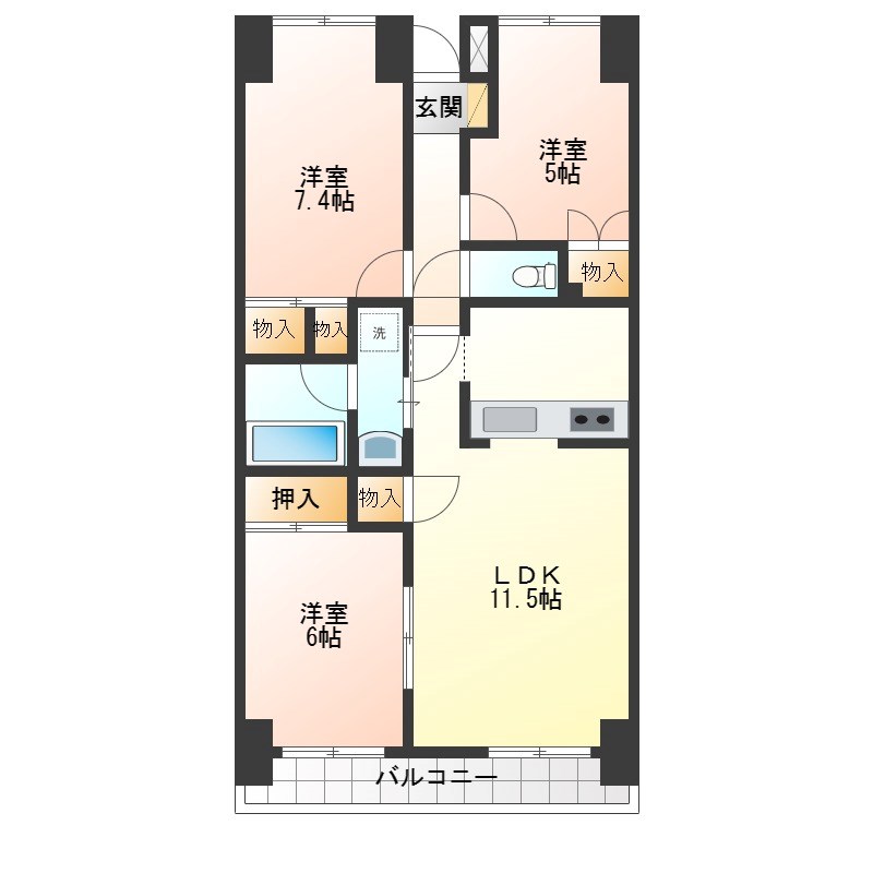 ガーデンハイツ城東 102号室 間取り