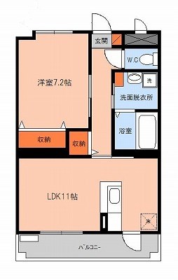 ルミエール鶴田 102号室 間取り