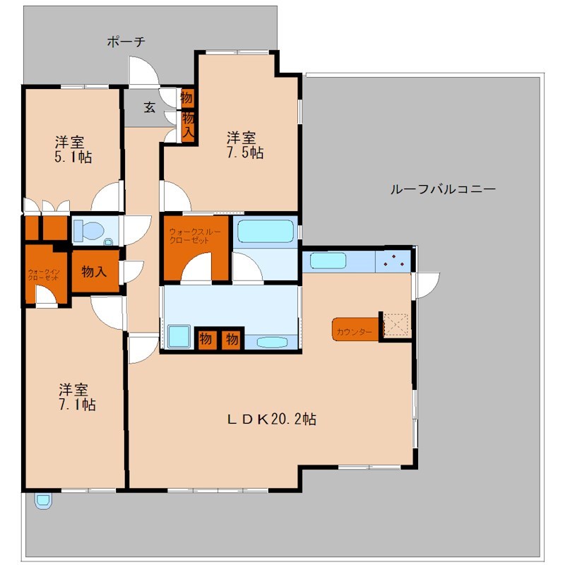 ベルコート 1110号室 間取り