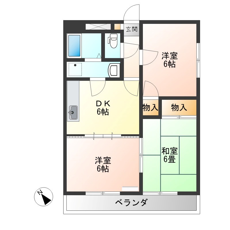 グリーンハイツ 508号室 間取り