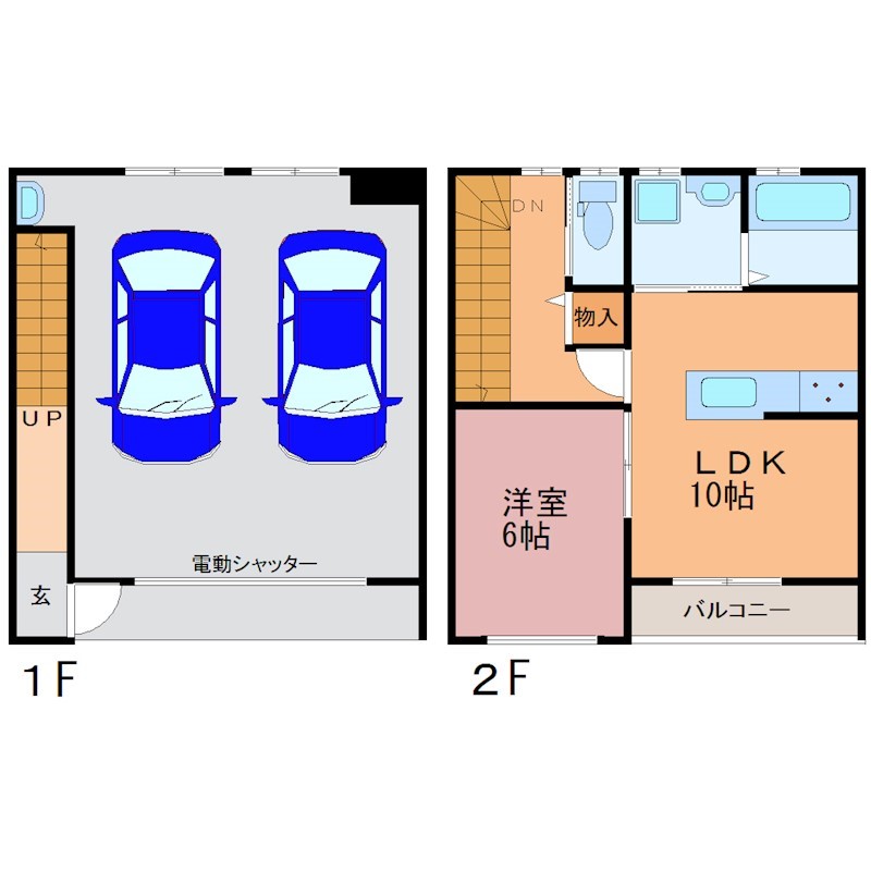 Garage position 鹿沼 D-01号室 間取り