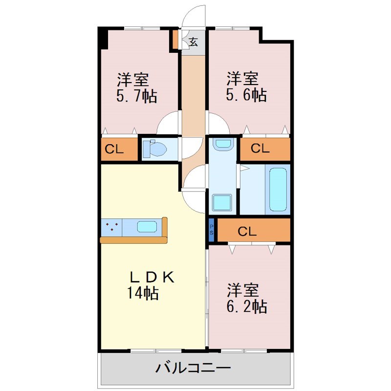 ヴィラージュエクセラン 402号室 間取り