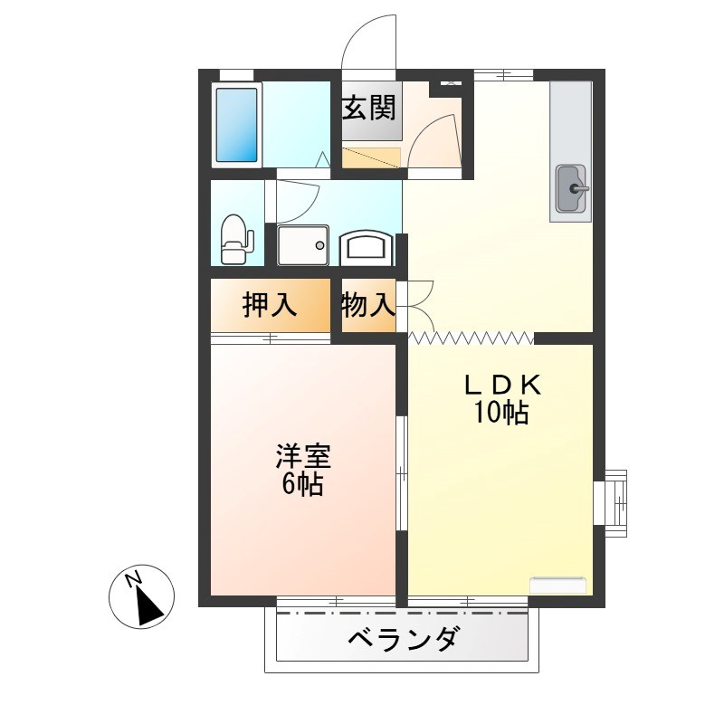 ハイツエクセレント　B 201号室 間取り